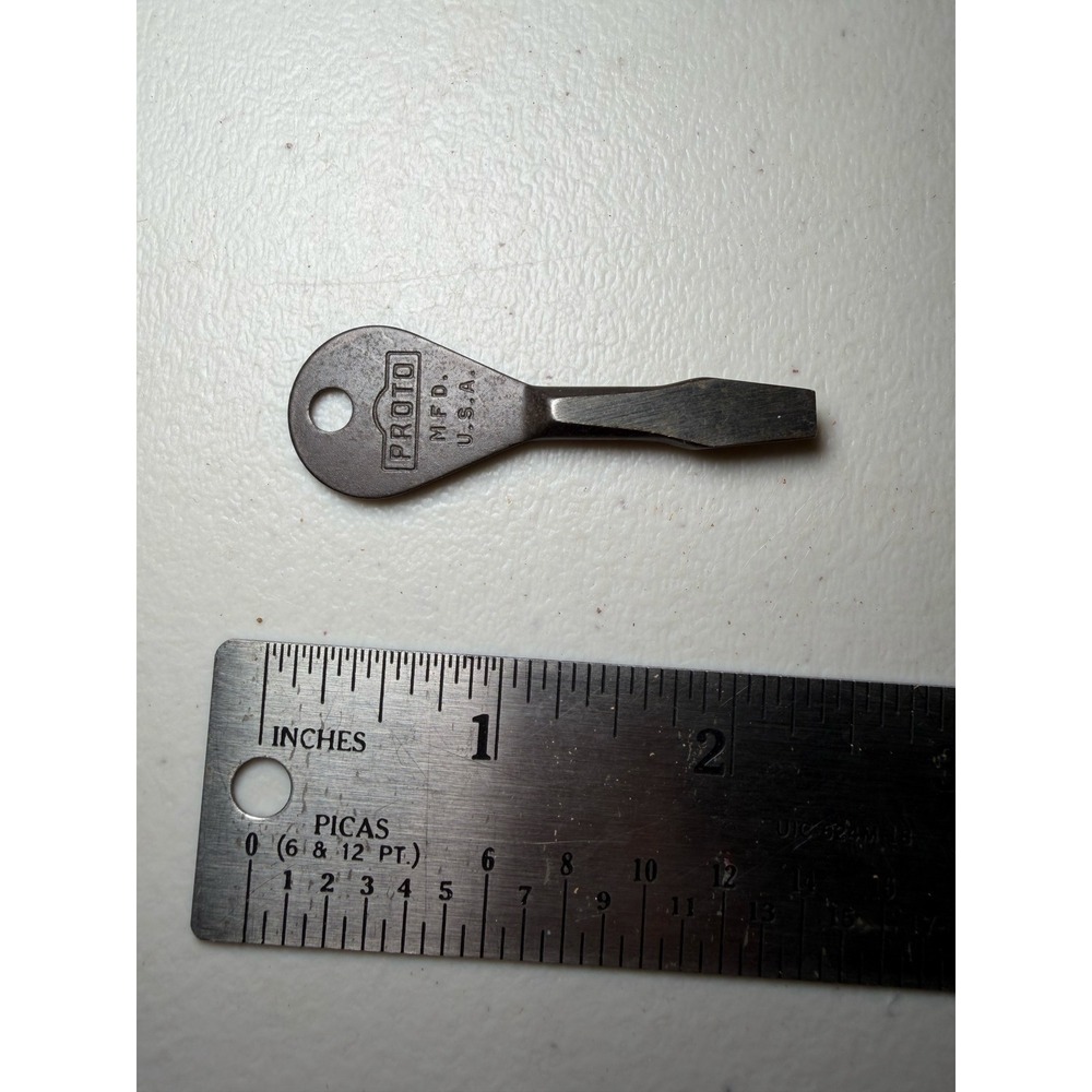 Vintage Proto MFD USA Pocket Screwdriver Flat Head Keychain Tool EDC Steel